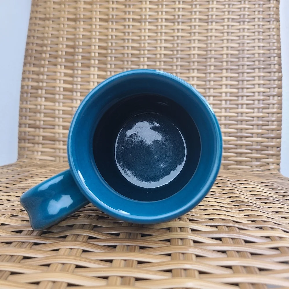 Cold Mountain Pottery Coffee Mug Clearwater Lodge Aspen Leaves Engraved Blue - Picture 9 of 13